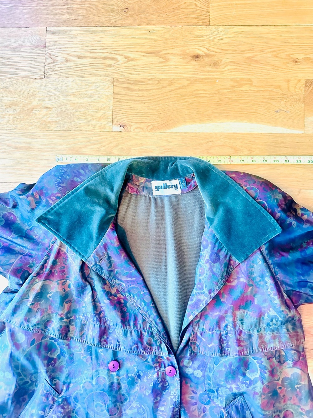 VTG Gallery Jacquard Floral Paisley Print Lined Trench Coat w/Pockets size 10 - Picture 15 of 16